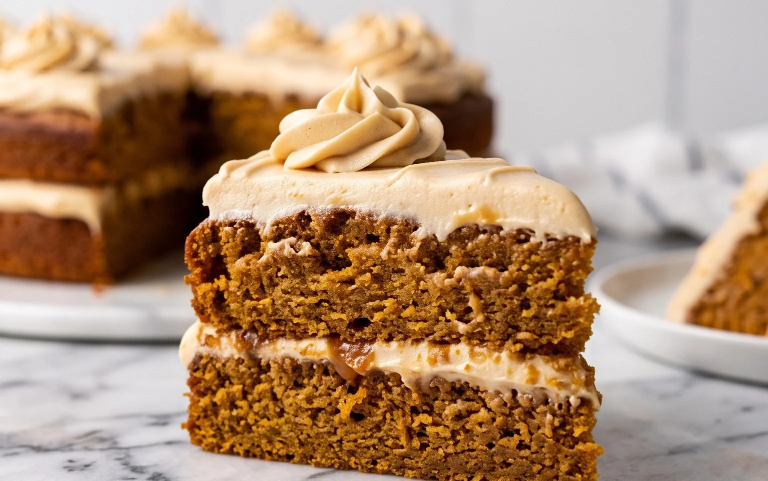 Moist Pumpkin Cake Caramel Cream Cheese Frosting